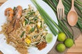 (Pad Thai) Thai style fried noodles Royalty Free Stock Photo