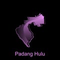 Padang Hulu City map of North Sumatra Province national borders, important cities, World map country vector illustration design