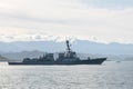 USS Stockdale DDG-106 US Navy destroyer sails in Padang bay during Multilateral Naval Exercise Komodo 2016