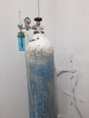 Padang, Indonesia - November 30, 2022 : Oxygen tank device in hospital for medical emergency
