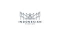 Padang Indonesian traditional home logo vector icon illustration
