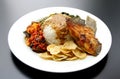 Padang Rice with grilled fish - Nasi Padang