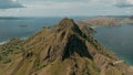 Padar island.pink beach.Flores tropical paradise. Labuan Baggio. drone aerial