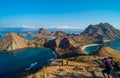 Landscape view from the top of Padar island in Komodo islands, Flores, Indonesia. Royalty Free Stock Photo