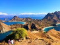 Landscape view from the top of Padar island in Komodo islands, Flores, Indonesia. Royalty Free Stock Photo