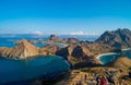 Landscape view from the top of Padar island in Komodo islands, Flores, Indonesia. Royalty Free Stock Photo