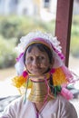 Padaung Tribal woman poses for a photo in Inle lake, Myanmar, Burma