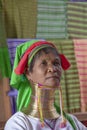 Padaung Tribal woman poses for a photo in Inle lake, Myanmar, Burma