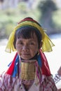 Padaung Tribal woman poses for a photo in Inle lake, Myanmar, Burma