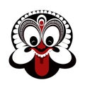 A `Padayani` face. Padayani is a ritualistic art form of Kerala, India. Royalty Free Stock Photo