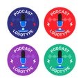 Padcast-logo-microphone copy Royalty Free Stock Photo