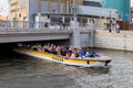 Paddan sightseeing boat in Gothenburg with tourists..