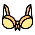 Padded bra icon color outline vector