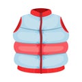 Padded Sleeveless Zippered Vest as Womenswear Vector Illustration