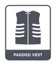 padded vest icon in trendy design style. padded vest icon isolated on white background. padded vest vector icon simple and modern