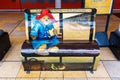 Paddington Bear bench at Paddington station in London, UK