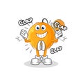 Paddle ball applause illustration. character vector