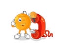 Paddle ball call mascot. cartoon vector