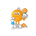 Paddle ball cleaner vector. cartoon character Royalty Free Stock Photo