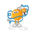 Paddle ball Rhythmic Gymnastics mascot. cartoon vector