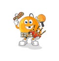 Paddle ball scottish with bagpipes vector. cartoon character