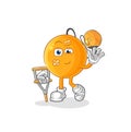 Paddle ball sick with limping stick. cartoon mascot vector