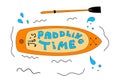 Paddle board isolated illustration. Doodle style. Cartoon drawing for print on t shirt or other souvenier
