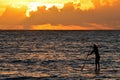 Paddle Boarder at Sunrise Royalty Free Stock Photo