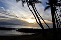 Paddle boarder at sunset, Maui, Hawaii Royalty Free Stock Photo