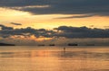 Paddle Boarder during sunset in Vancouver BC Royalty Free Stock Photo