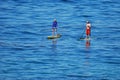 Paddle boarders off Heisler Park, Laguna Beach, California.