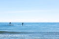 Paddle boarding silhouettes