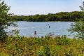 Paddle boarding on the lake at Ed Zorinsky lake park