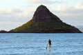 Paddle Boarding at Mokoli`i Royalty Free Stock Photo