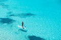 Paddleboarding in the sea-
