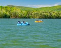 Paddle Boating on Carvins Cove Reservoir Royalty Free Stock Photo