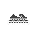 Paddle Boating vector icon