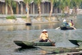 Paddle boats for tourists in Ninh Binh, Vietnam