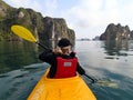 Paddle in Halong Bay - Vietnam Aisa Royalty Free Stock Photo