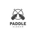 Paddle Logo, Boat Paddle Vector, Crossed Paddle Icon, Illustration Symbol Simple Design