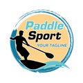 Paddle sport logo vector design template basic RGB Royalty Free Stock Photo