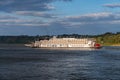 Paddle Steamer American Queen departs from Natchez Mississippi Royalty Free Stock Photo