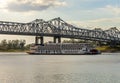 Paddle Steamer American Queen departs from Natchez Mississippi Royalty Free Stock Photo