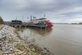 Paddle steamer Natchez at Mississippi river pier in New Orleans