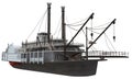 Paddle Steamer River Boat 3D rendering on white background Royalty Free Stock Photo