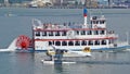 Paddle Steamer And Sea Plane