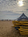 Paddle surf boards in the beach