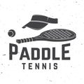 Paddle tennis badge, emblem or sign. Vector illustration.