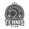 Paddle tennis club badge, emblem or sign. Vector illustration.