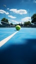 Paddle tennis court marked with a prominent white boundary line